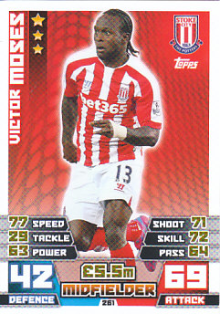 Victor Moses Stoke City 2014/15 Topps Match Attax #261